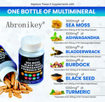 Abronikey Sea Moss, 120 CapsulesImmune Support Digestive Health Natural Sea Moss Supplement Rich In Minerals & Vitamins